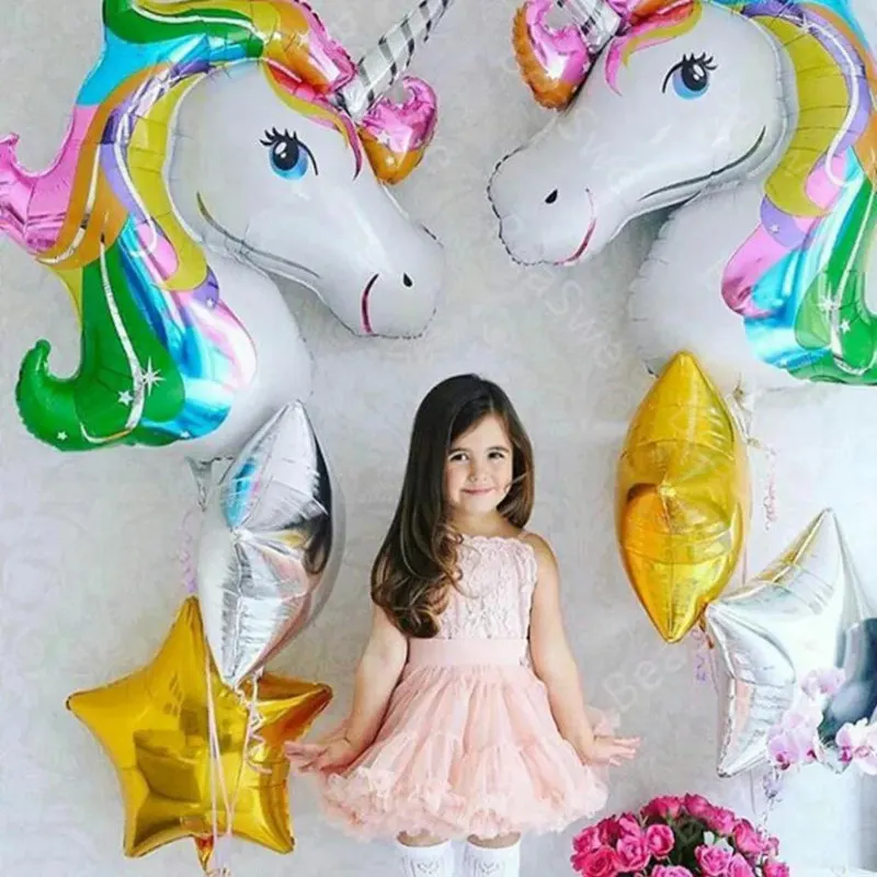 

1PCS 70*46CM rainbow unicorn foil balloons cartoon animal balloon baby shower birthday party wedding decoration globos air balls