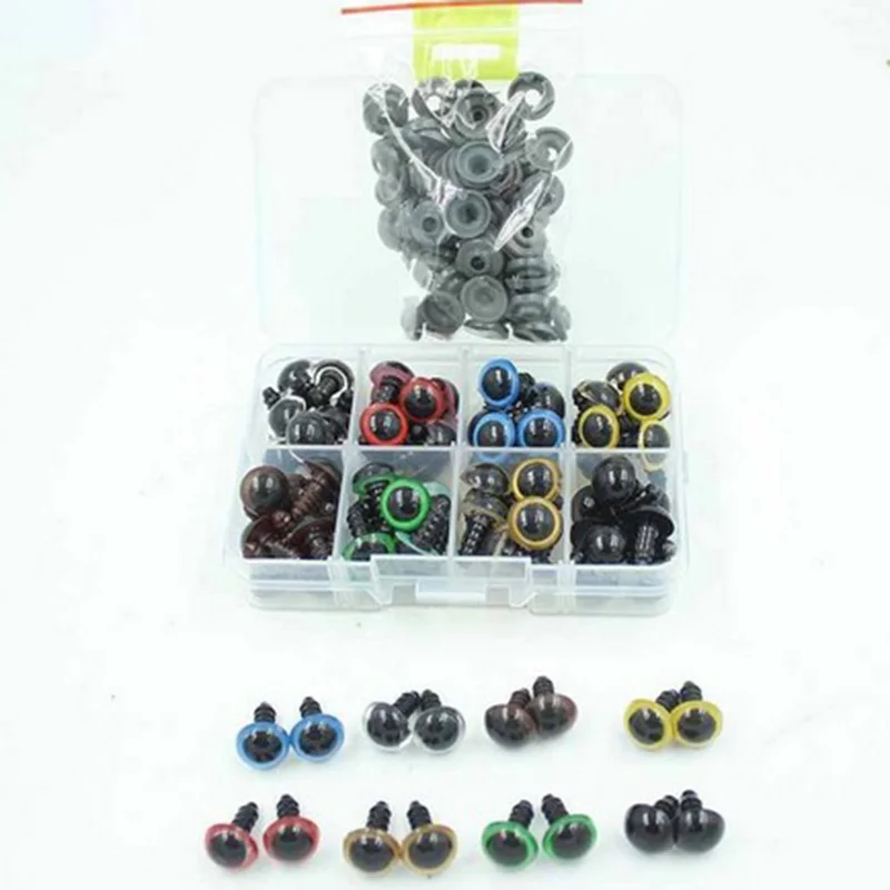 

80set/Box 10mm 12mm Plastic Craft Toy Doll Eyes Safety Eyes Handmade Accessories Children DIYCreative Toys Dolls Accessories