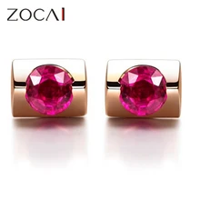 Бренд ZOCAI Подлинная 18 К розовое золото 0,30 карата рубиновые серьги-гвоздики ASOS сапфир доступны E00568