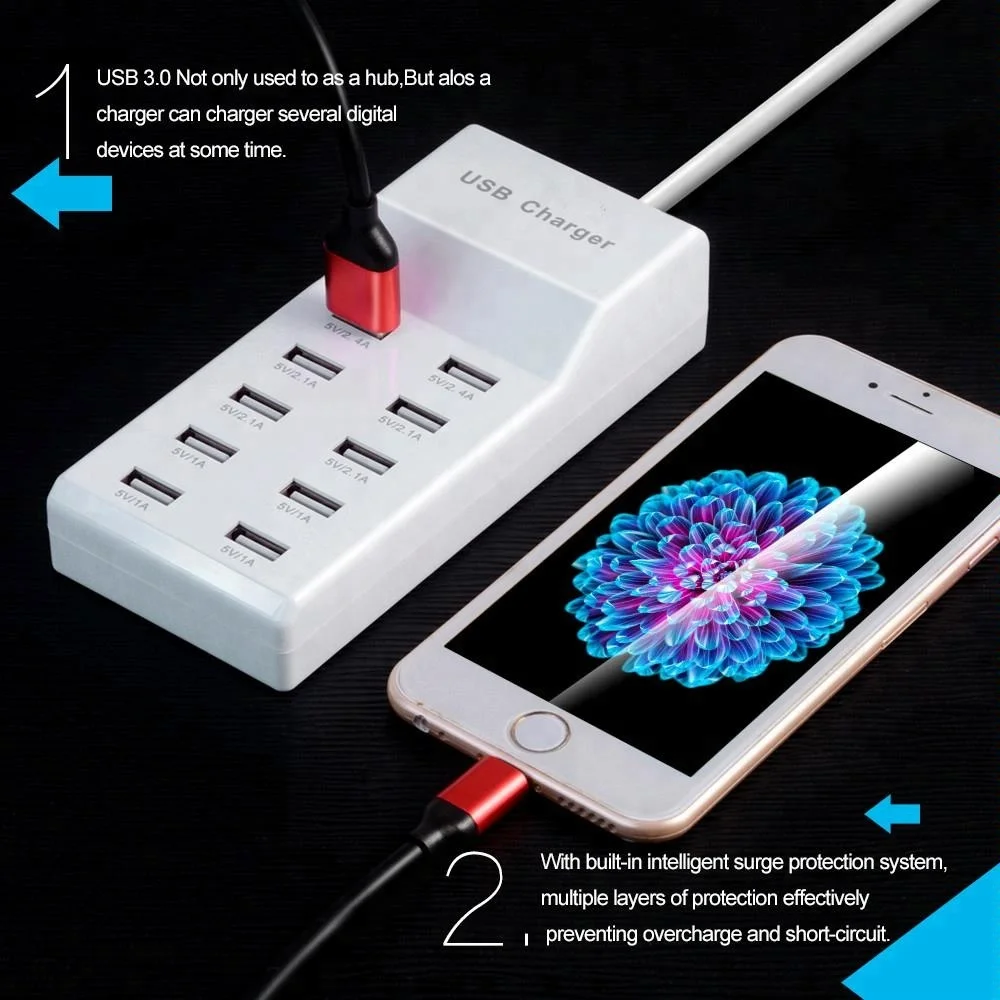 XIN MUM ЕС/штепсельная вилка американского стандарта высокого Скорость 10 Порты 5V usb