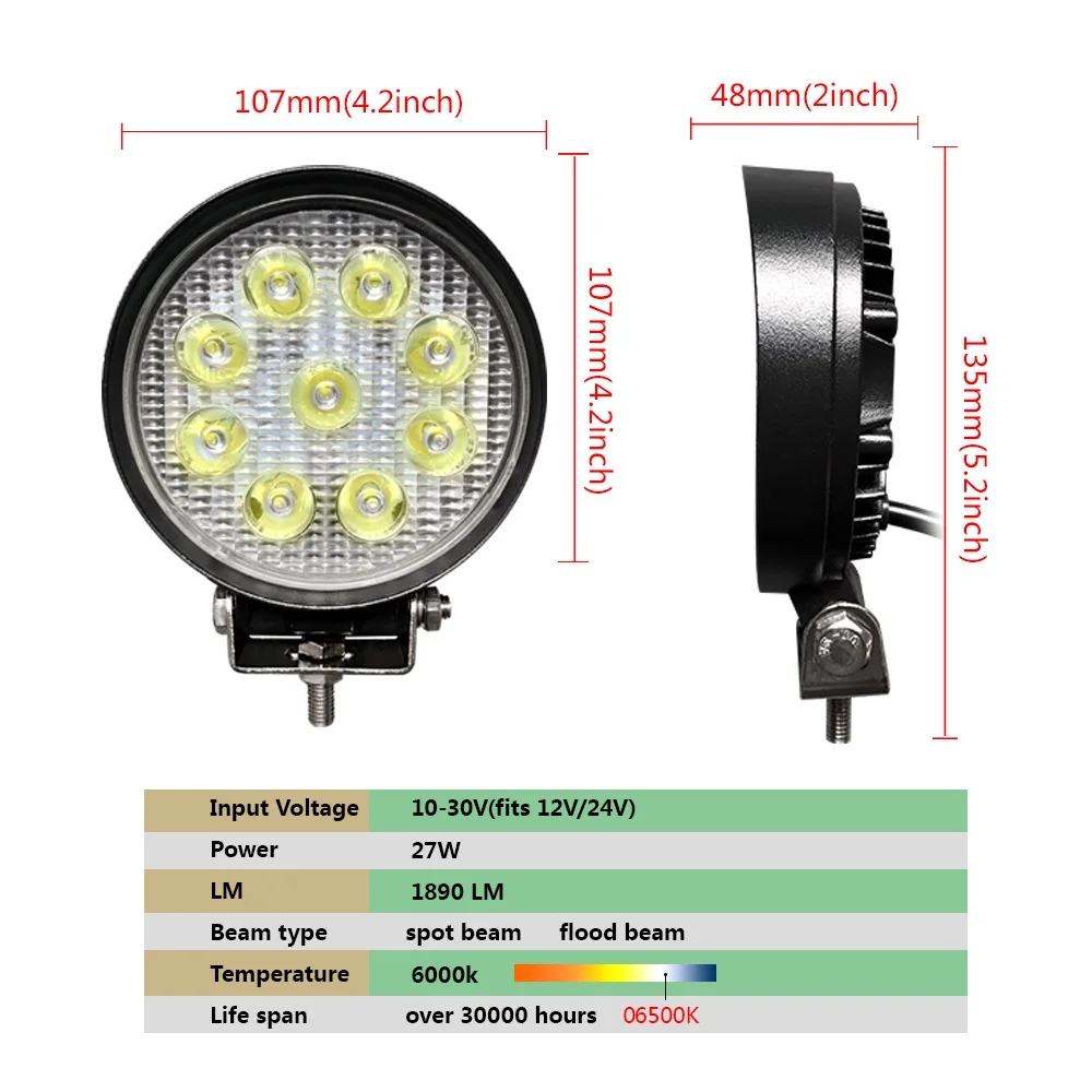 4inch LED work light bar combo beam car Driving lights for Off Road Toyota 4WD 4x4 UAZ SUV motorcycle ramp 12V 24V auto fog lamp