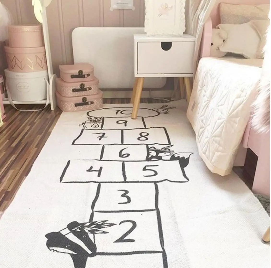 

Baby Hopscotch Game Mat Kids Activity Play Gym Mats Cartoon Printing Infant Adventure Rug Road Carpet Crawling Blanket kids gift