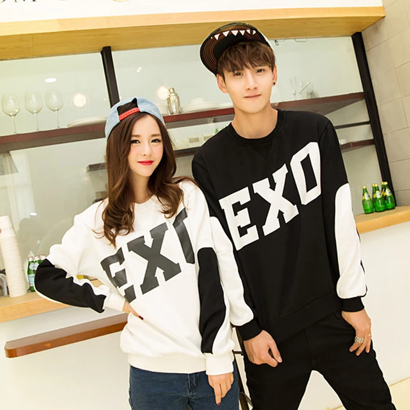 NEW-Unisex-White-Black-EXO-SBS-Sweatshirt-2016-Splice-exo-Pullovers-Print-Sweatshirt-Casual-Kpop-Women