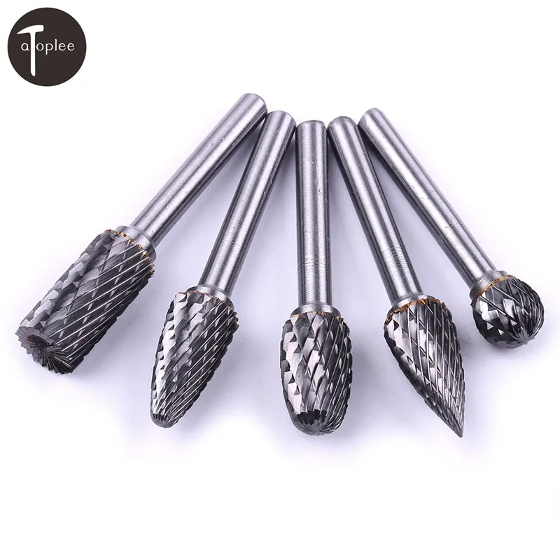 5PCS/set Assorted 12mm Head Tungsten Carbide Rotary Point