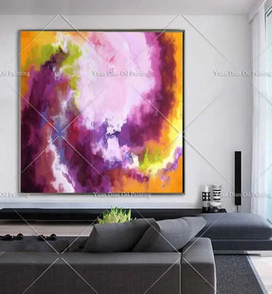 

Flower Flying Lucky Handpainted Abstract Landscape Oil Painting On Canvas Wall Art Brush Painting For Living Room Home Decor