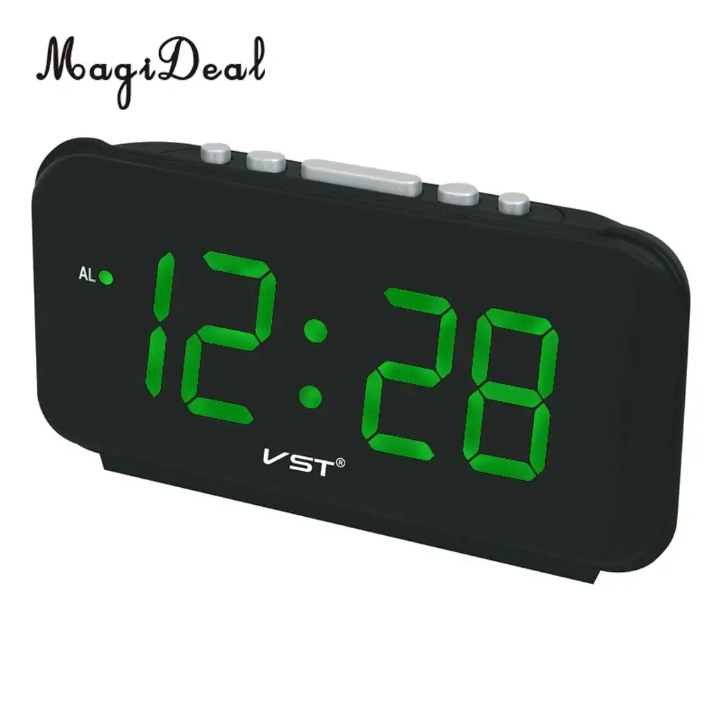 MagiDeal LED Digital Alarm Clock Awake Up Alarm Clock Snooze Alarm Clock for Home Bedroom + 1.8'' Big Display