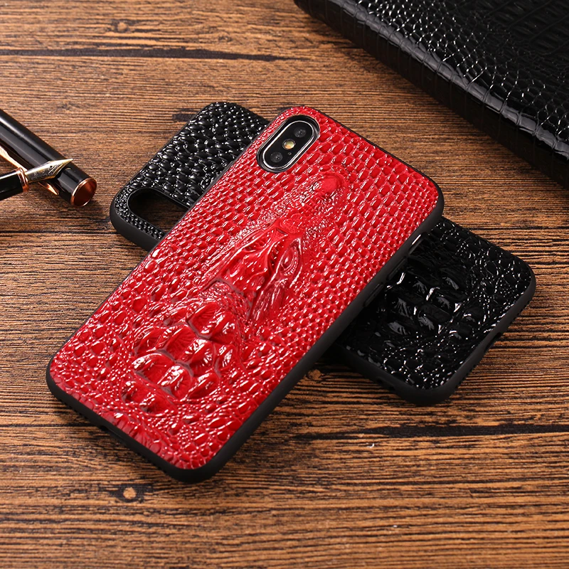 

luxury Crocodile texture leather case for iphone 6 7 8plus X coque Crocodile style pu fitted cases Professional Anti-knock cover