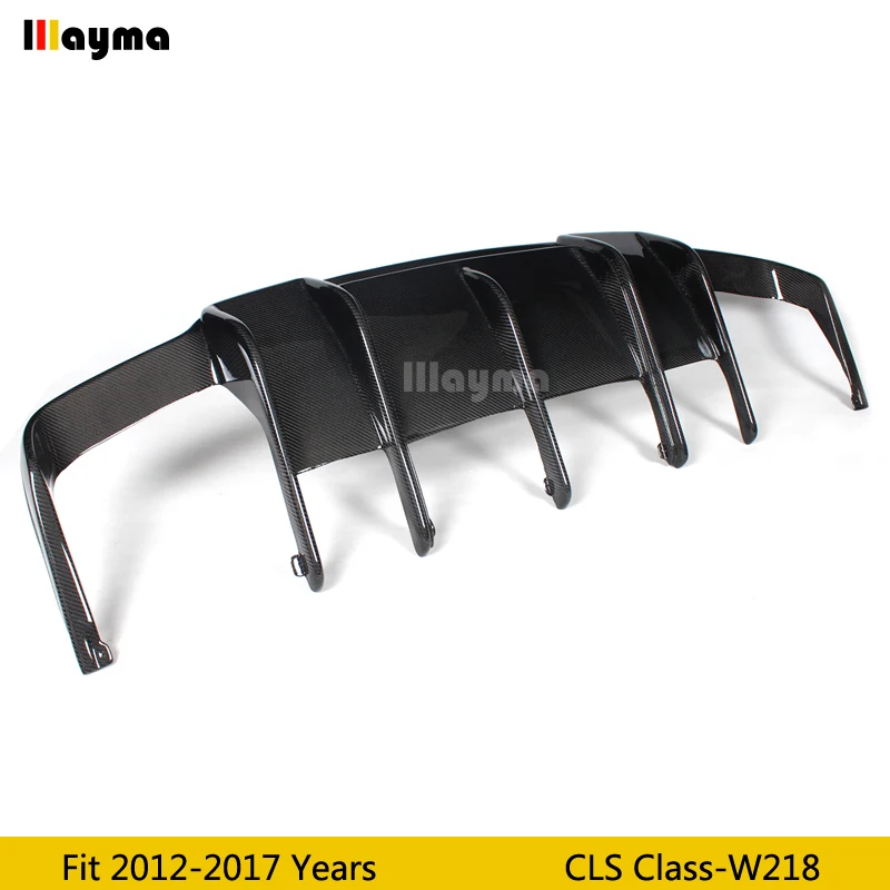 Difusor de labios de parachoques trasero de fibra de carbono estilo Renntech para Mearcedes Benz W218 CLS350 CLS63 AMG Sport Bumper 2011-2014 año