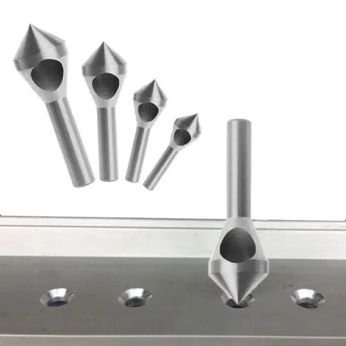 4Pcs Cross Hole Countersink Drill Bit Set Chamfer Deburring Tool Hole Cutter