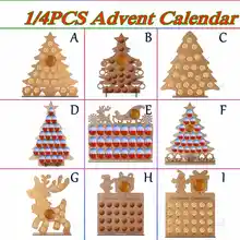Деревянный Рождественский календарь олень ручной работы на год Рождество выдалбливают обратный отсчет домашний декор Подставка под шоколад