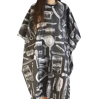 

Cape Adult Black Blouse with Patterns For Hairdressers Barbers, Perfect for Cutting, Coloring, Clarifying, etc.