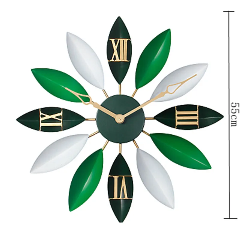 Скандинавские электронные часы римские цифры настенные часы детская спальня Средиземноморский Прованс тишина лодка лист настенные часы x2117 - Цвет: Зеленый