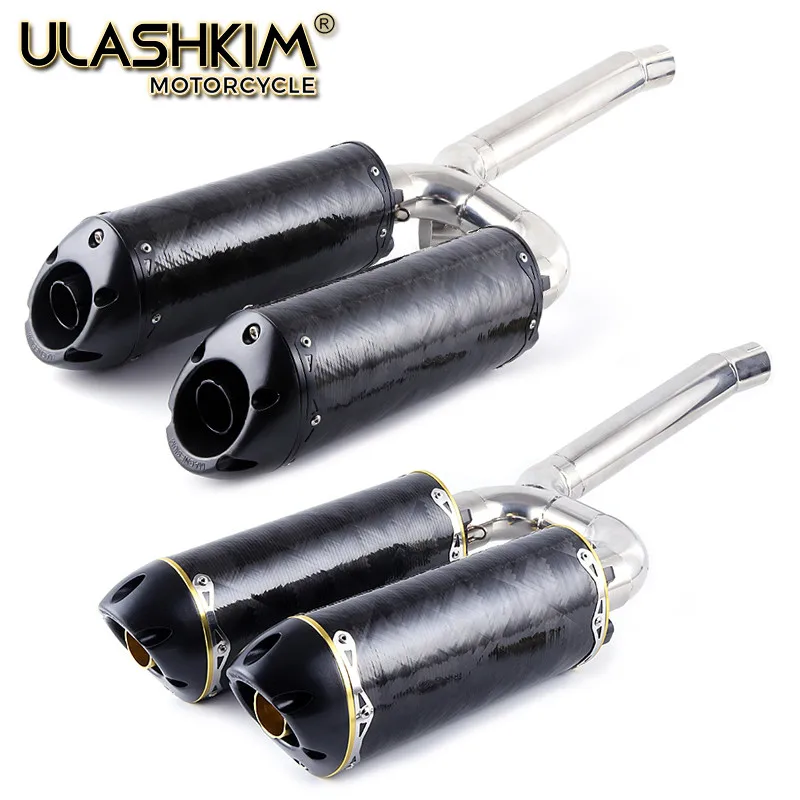 

FZ6S FZ6N Motorcycle Carbon Fiber Exhaust Muffler Full system pipe Connecting pipe Slip On for yamaha FZ-6N FZ-6S FZ6