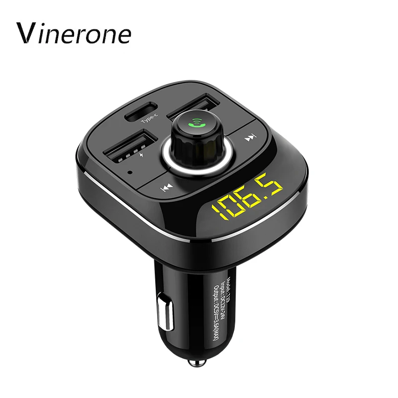 Vinerone Car MP3 Audio Player Bluetooth Car Kit FM Transmitter Dual USB