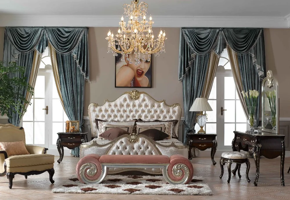 Классическая кровать в французском стиле комната набор мебели