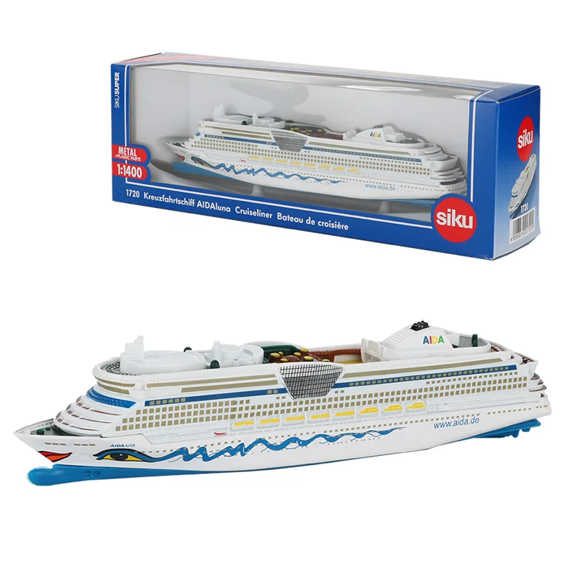 Siku Модель корабля из 1:1400 сплава, Игрушечный крейсер, военный/транспортный корабль Aida, модели боевых кораблей, забавные игрушки для детской коллекции