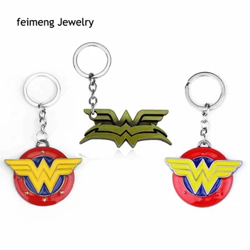 

Superhero Key Chain Wonder Woman Keyring Keychain for Keys Chaveiro Llavero Key Ring Key Holder Wholesale Movie Series Jewelry