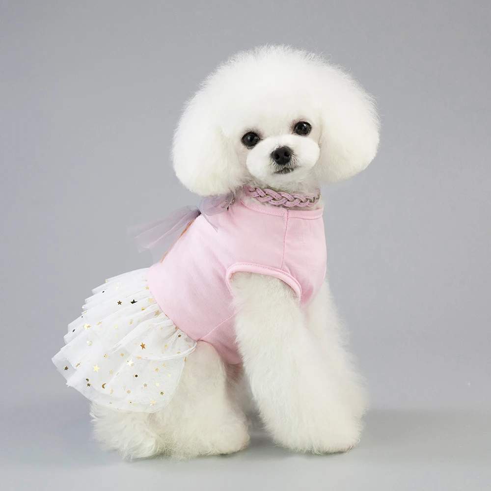 Dog Dress Clothes Animal Summer Mesh Skirt Dog Dresses for Small Pets Dogs Cats Puppy Cotton Clothing Sweet and Cute (11)