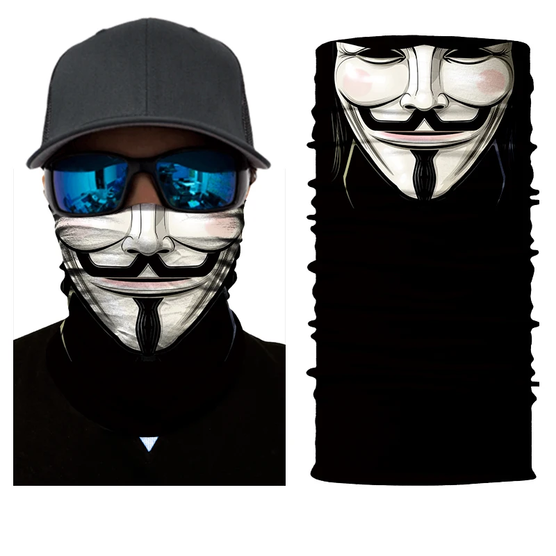Мотоциклетная Солнцезащитная Спортивная бесшовная маска для шеи с черепом, повязка на голову, бандана - Цвет: HR040782 face shield