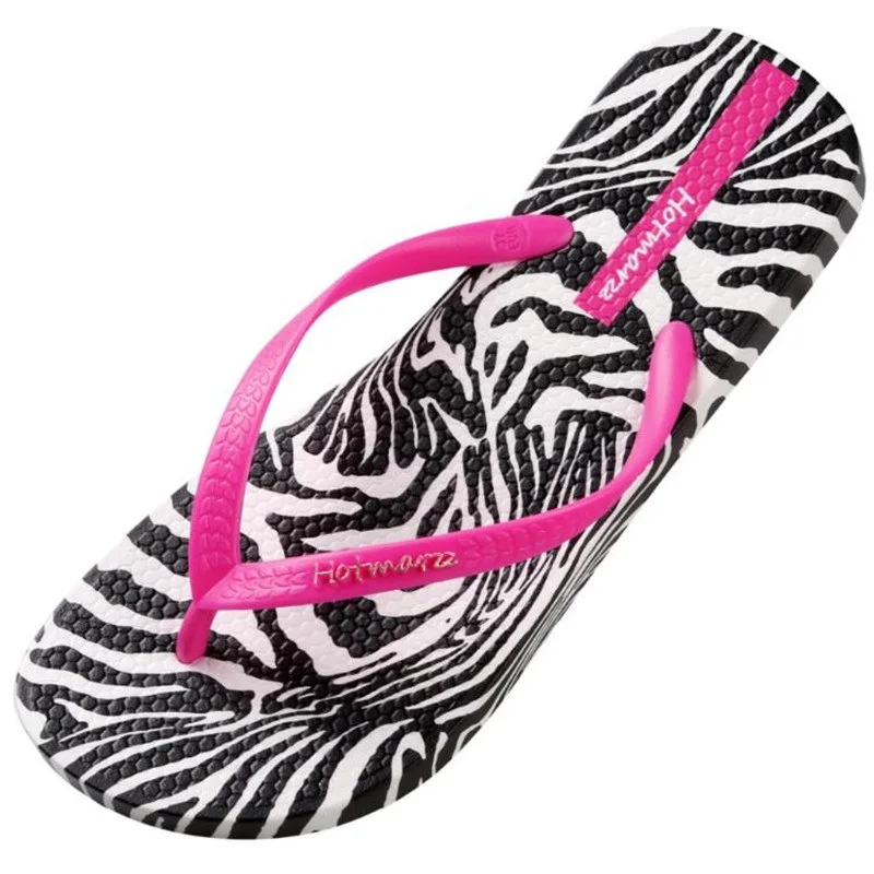 zebra print flip flops