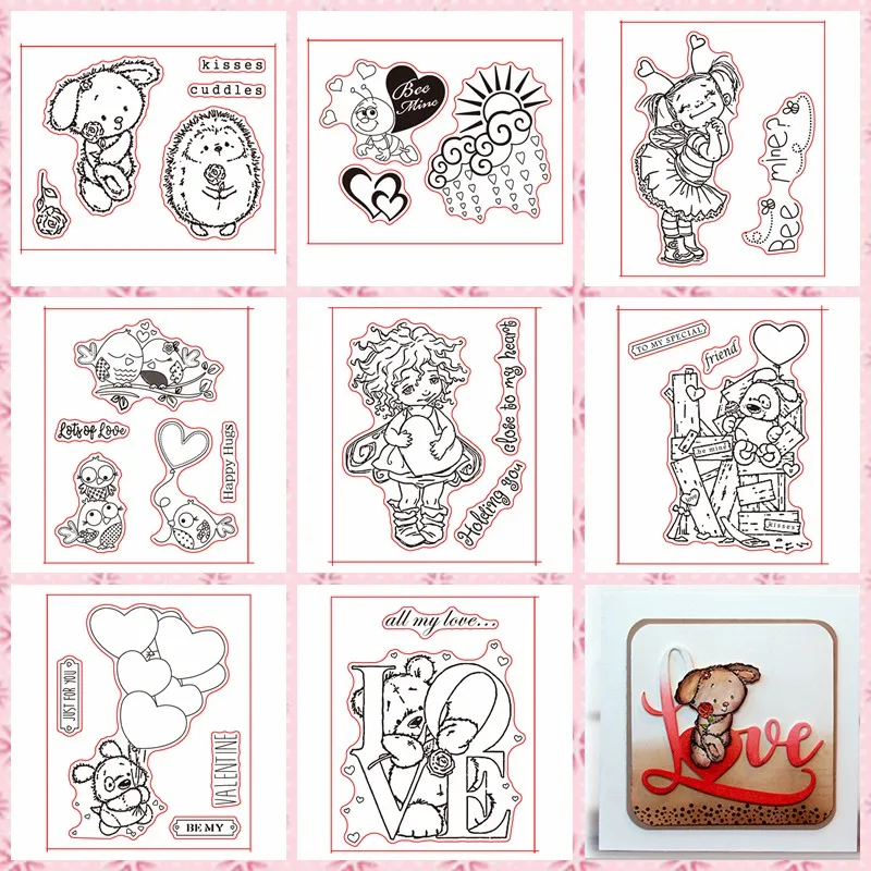 

Happy Love Clear Stamps For DIY Scrapbooking Photo Album HandCraft Paper Cards Decor Transparent Stempels Silicone Seal New