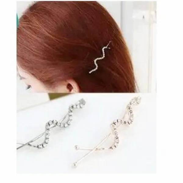 

ta174 bending wave Hairpin Barrette full twist tiara, lateral spiral Tassel Hairpin word folder BB clip shilly folder 1pcs