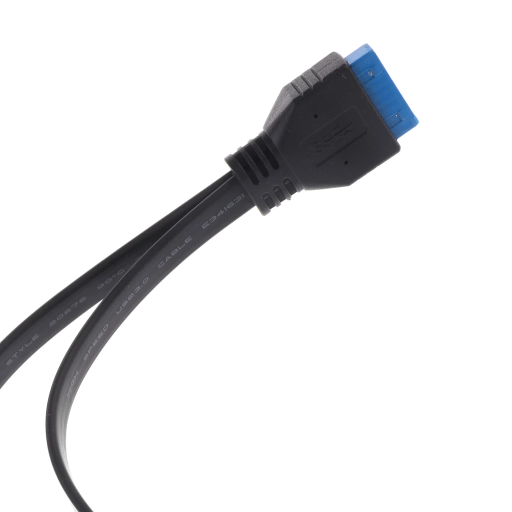 MagiDeal Dual Ports USB 3.0 Female Screw Panel Mount To Motherboard 20 Pin Header Flat Cable Cord Plastic