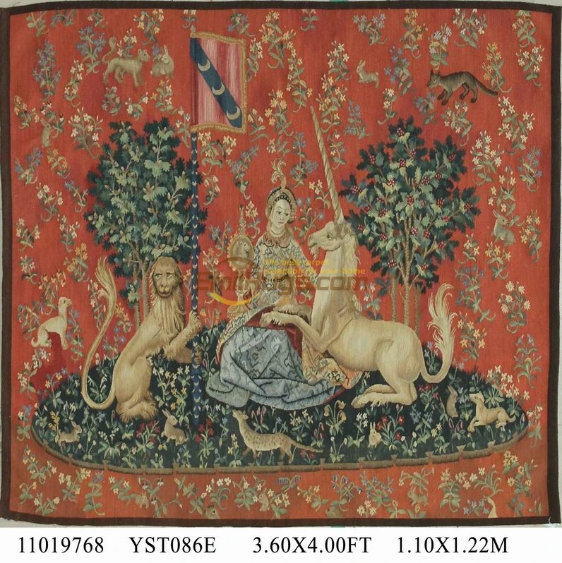 Antique French Style Aubusson Tapestry Brown Fashionable Circular