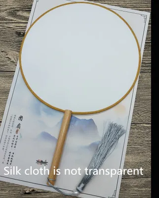 

Chinese Round Handle DIY Fan White Silk Hand Fans Crafts Ladies Retro Fabric Blank Fan Adult Fine Art Painting Program