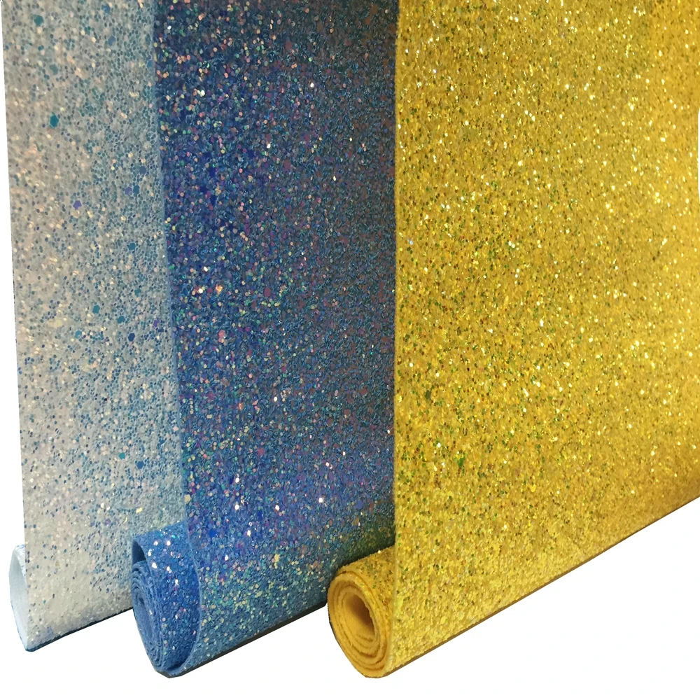 Black Chunky Glitter Fabric Sparkly Vinyl Taped Backed Material Decor Walls 54/"