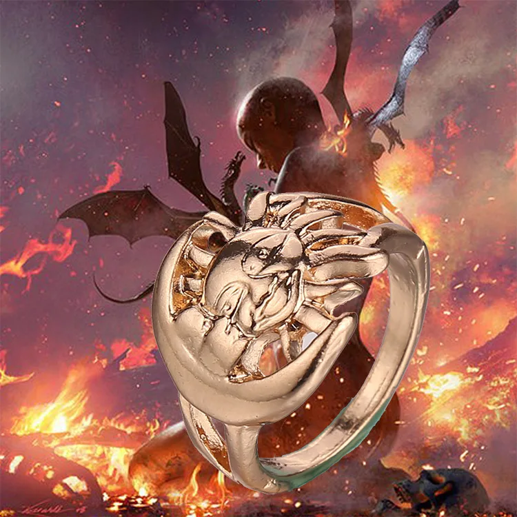 

Hot Punk Vintage Game Of Thrones The Song of Ice and Fire Metal Ring The Sun and the Moon Rings retro silver gold bronze rings