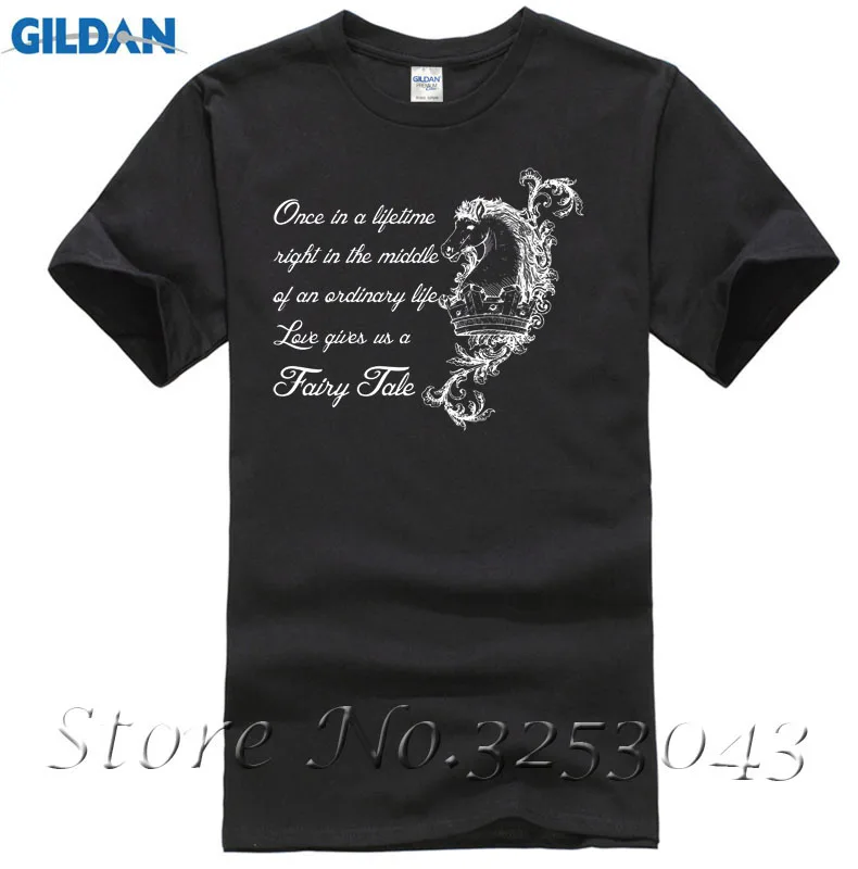 

Once Lifetime Love Fairy Tale Mens Soft T Shirt Horse Graphic Tee Valentines