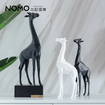 

resin geometry abstract giraffe deer figurines home decor crafts room decoration objects vintage ornament resin animal figurines