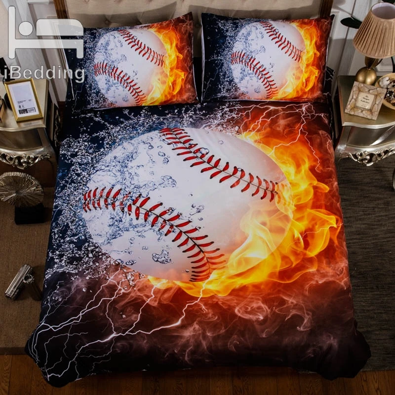 3Pcs/Set Baseball 3D Printed Queen Comforter Bedding Sets King Twin Size Luxury Duvet Cover Sheet Set Home Textiles | Дом и сад