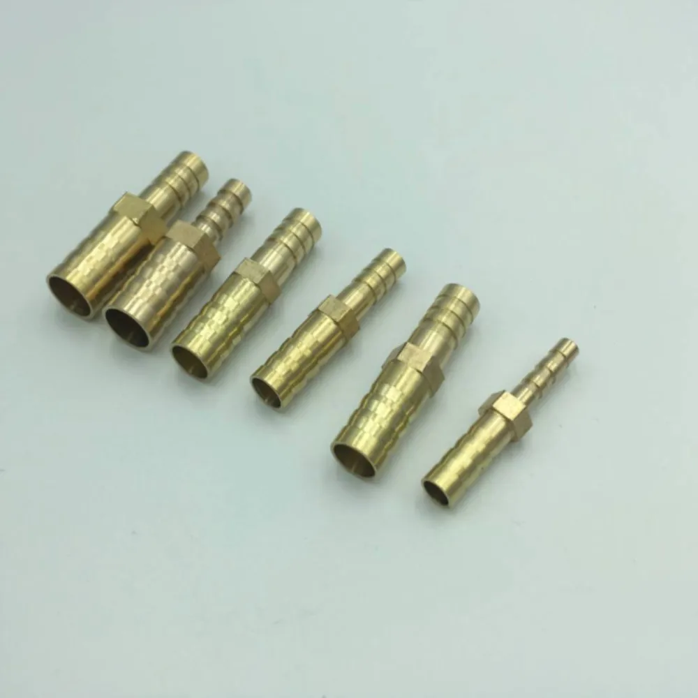 

4 6 8 10 12 14 16 18mm Hose Barbed x Hose Barbed Brass Barbed Pipe Fitting Reducer Coupler Connector Adapter Air Fuel Gas Water