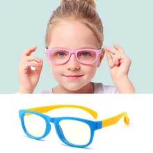 Fashion Glasses Frame Square Anti-Blue Child Kid Boy Girl And Mirror Goggles Flat Silicone