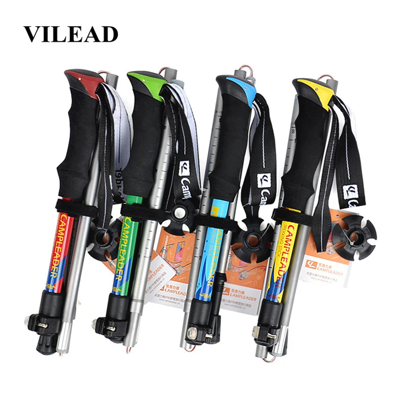 

VILEAD Stable 36-125cm Walking Sticks 7075 Aluminum Hiking Trekking Poles Ultralight Camping Folding Nordic Telescopic Crutches
