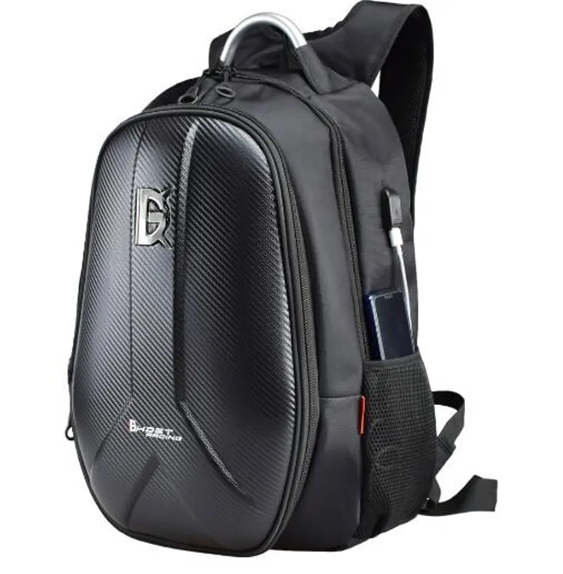 

GHOST RACING Waterproof Motorcycle Bag Carbon Fiber Hard Shell Motorcycle Trunk Backpack Multifunction Computer Double Shoulder