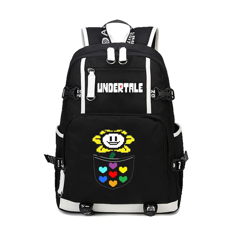 Рюкзак с USB принтом в виде аниме Undertale на молнии для ноутбука школы путешествий