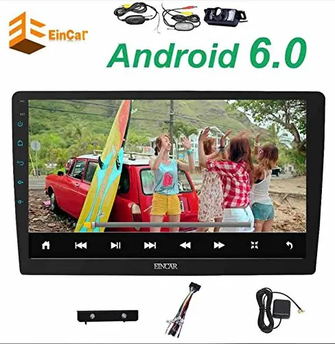 

Wireless waterproof rearview camera+Quad Core 10.1'' Multi-angle rotation Android 6.0 Double din 2 din car radio player no DVD
