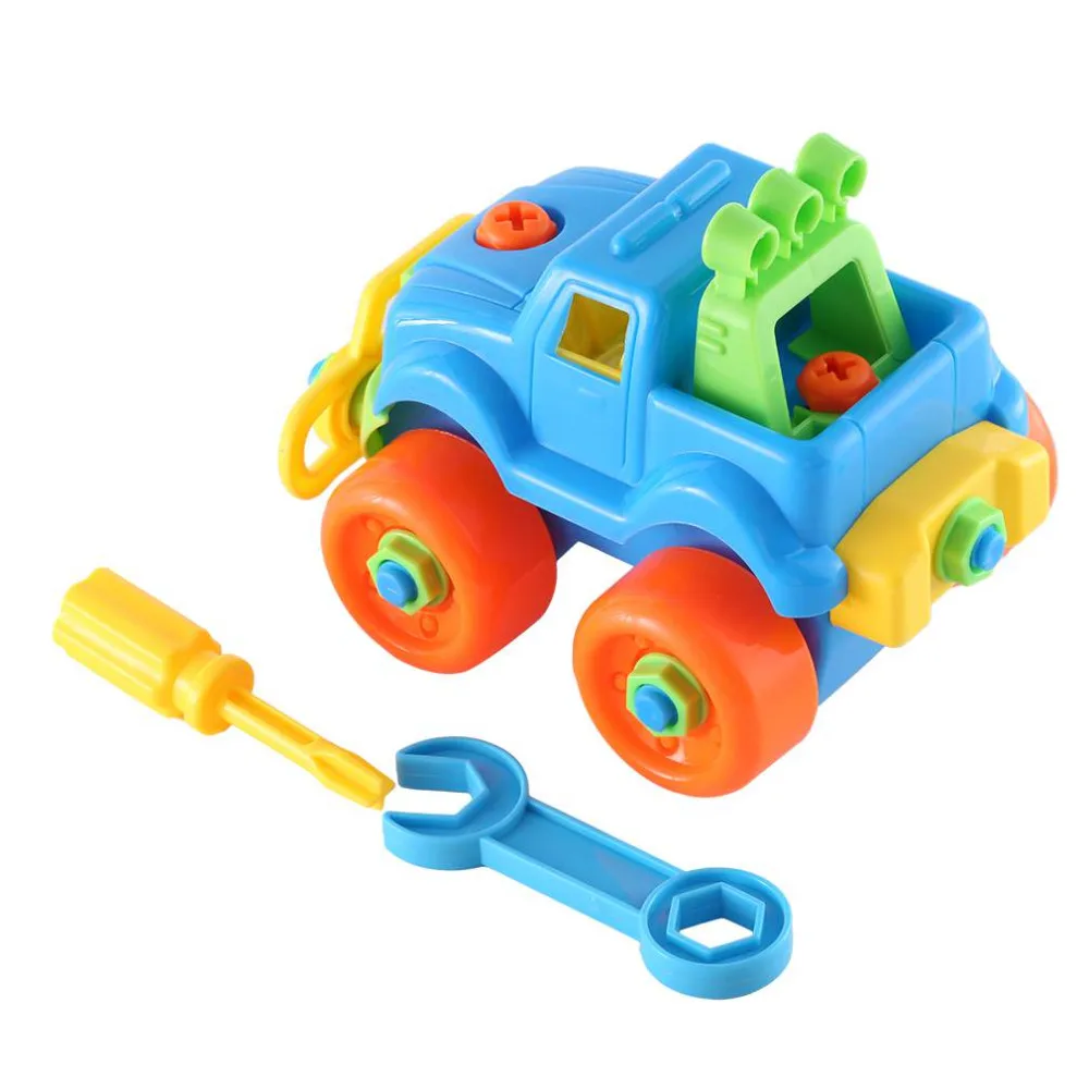 Hot 3pcs Classic Assembly Car Toy Early Educational Learning Build Block Motorcycle Toy Kits Kids Birthday