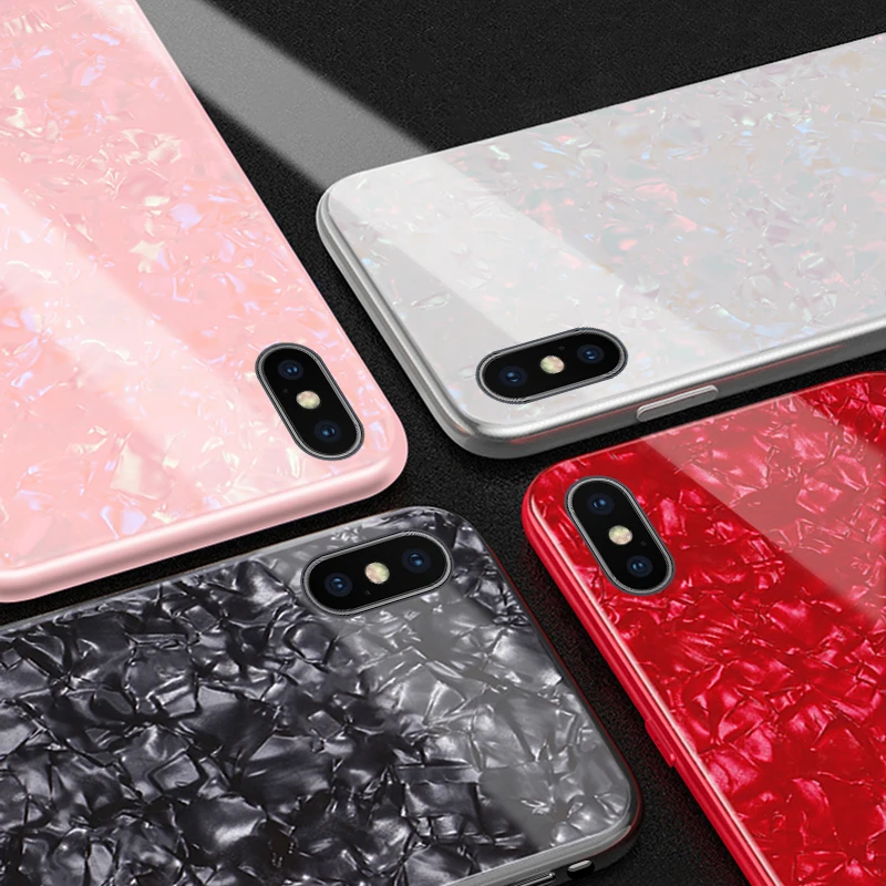 Чехол Alxun для IPhone 6 7 8 Plus iPhone S модная задняя крышка из закаленного стекла с морской