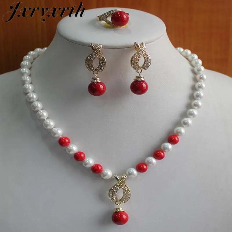 

Jxryxrth New women's fashion Necklace/Earrings/Ring jewelry set AA12548