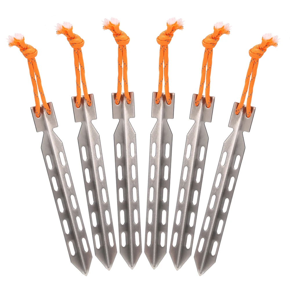 

6pcs/10pcs V Shape Titanium Tent Pegs Outdoor Tent Nail Peg Camping Accessories Equipment Windproof Camping Tent Nail Stakes
