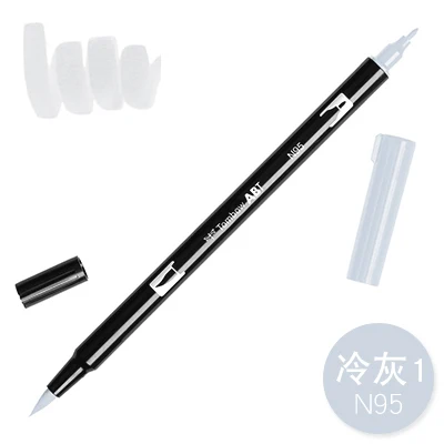 1 шт. TOMBOW AB-T Япония 96 цветов художественная кисть ручка с двумя головками маркер профессиональная водная маркер ручка живопись Kawaii канцелярские принадлежности - Цвет: N95