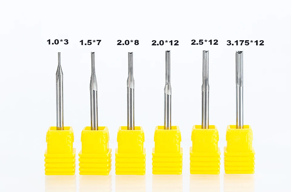 1 шт. 3,175 мм две флейты ЧПУ прямые гравировальные фрезы для дерева карбидные фрезы режущие фрезерные инструменты