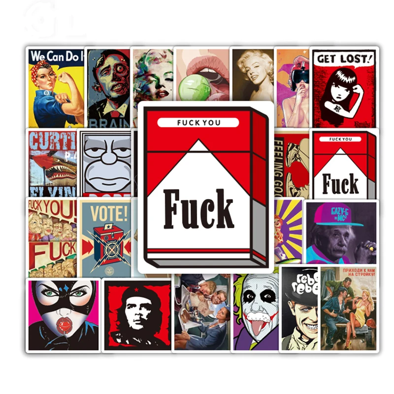 

TD ZW 50 Pieces/Lot Mixed Cool Graffiti Stickers For Luggage Car Laptop Skateboard Bicycle Skateboard Funny Doodle DIY Sticker