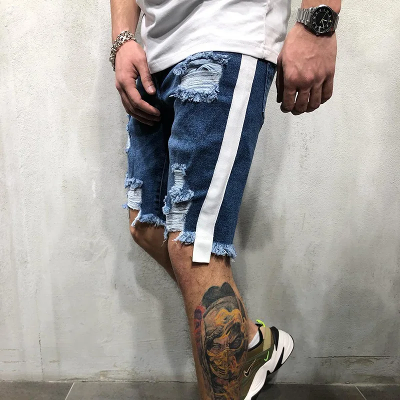 2019 Summer Thin Short Jeans Men Skinny Denim Shorts Fashion Streetwear Hip Hop Casual Beach Zipper fly Straight Pants