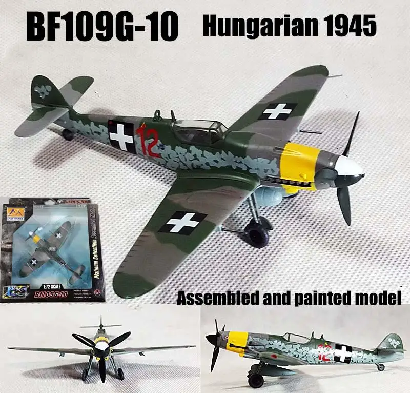 WWII немецкий BF109G-10 венгерский 1945 самолет 1/72 без литья под давлением легкая модель |