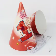 6 шт 1st день рождения тема девушка бумажная шляпа для детского дня рождения вечерние украшения Симпатичные вечерние шляпа